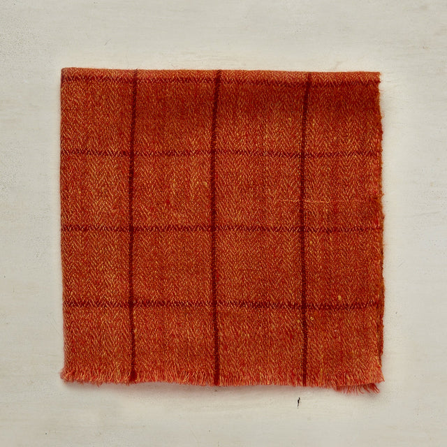 Cashmere Check Pocket Square In Orange And Red