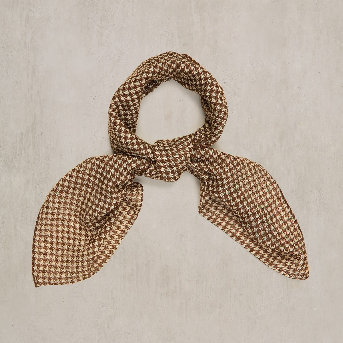 Wool And Silk Houndstooth Neckerchief In