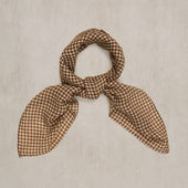 Wool And Silk Houndstooth Neckerchief In Burgundy