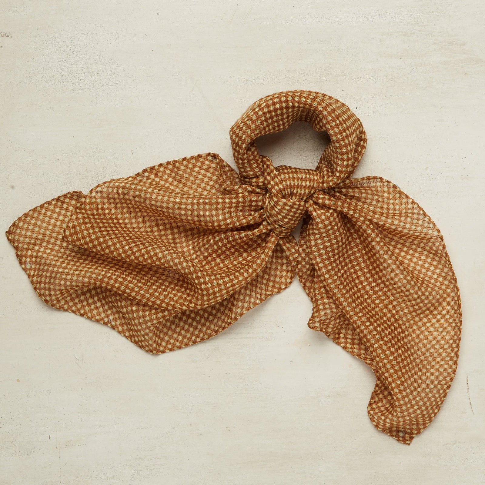 Wool And Silk Neckerchief With Medium Spots In Gold