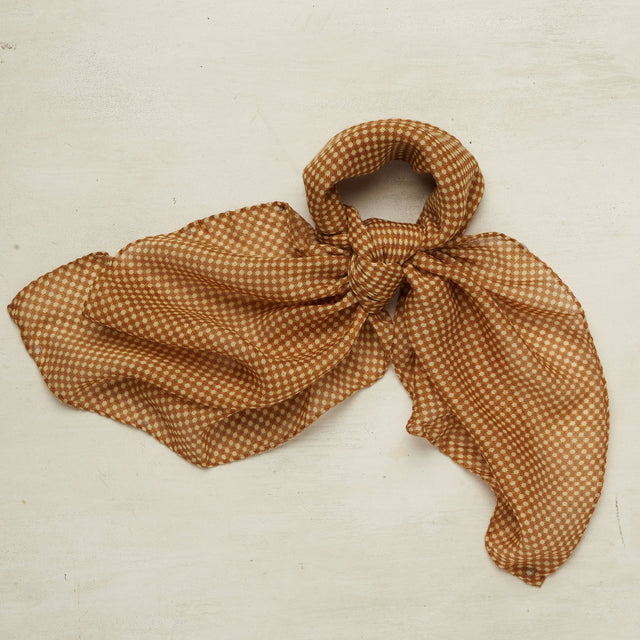 Wool And Silk Neckerchief With Medium Spots In Gold