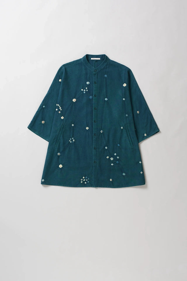 Bandhani Macca Shirt in Bottle Green