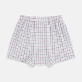 Purple And Orange Multi Graph Check Godfrey Boxer Shorts