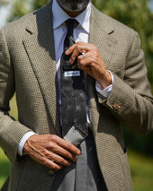 Geometrical Jacquard Silk Tie Hand Rolled
