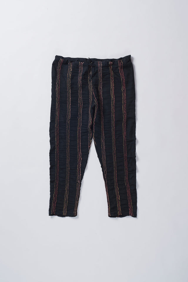 Black Silk Bandhani And Screenprint Pant
