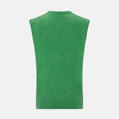 Fern Green Cashmere V Neck Vest