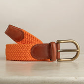 Cotton Elastic Woven Belt In Orange