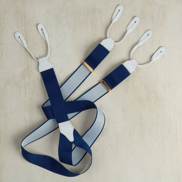 Cotton Elastic Braces In Navy