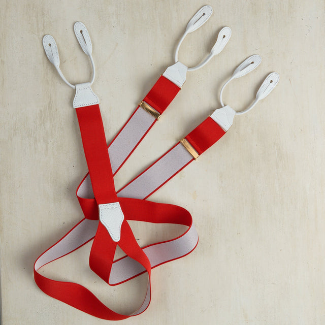 Cotton Elastic Braces In Red