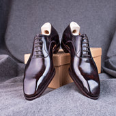 Elegant Plain Toe Oxford In Dark Brown Museum Calf