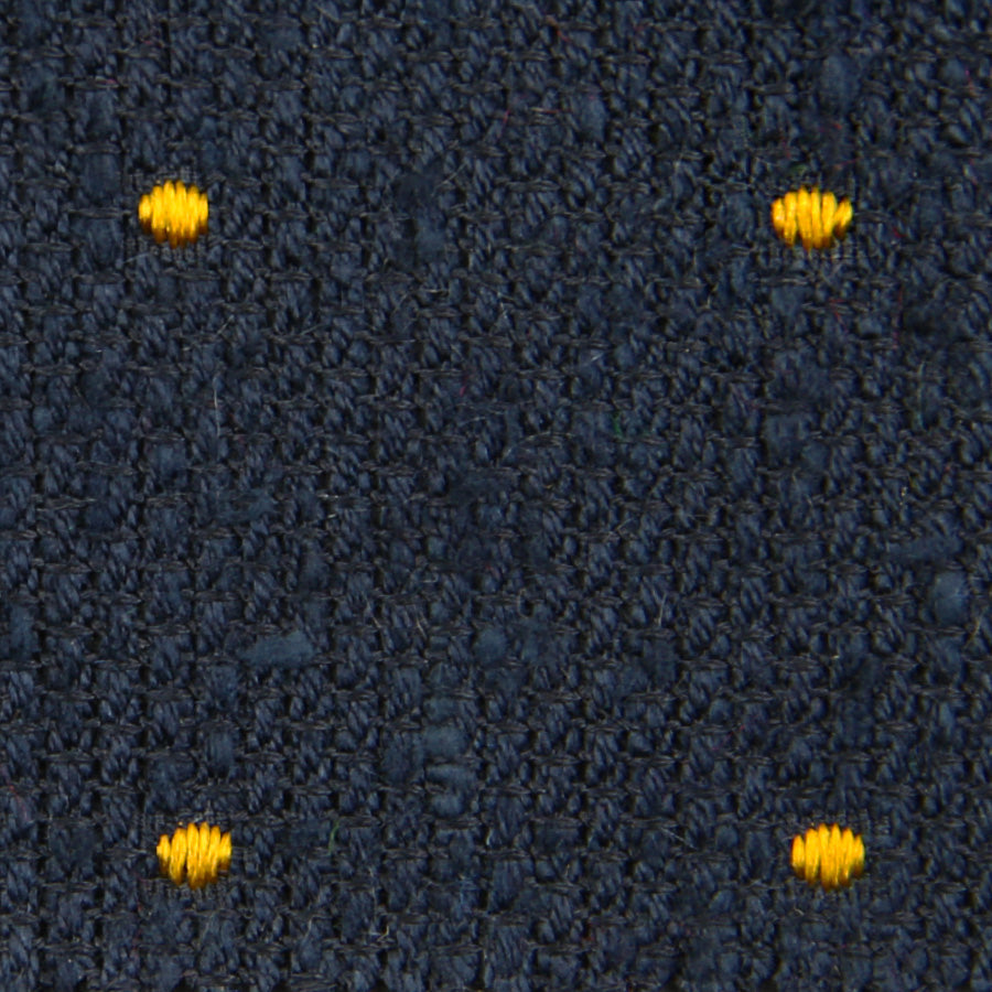 Dotted Shantung Grenadine Bespoke Tie Navy