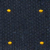 Dotted Shantung Grenadine Bespoke Tie - Navy / Yellow