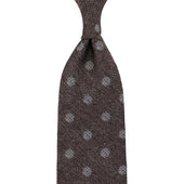Shibumi-Flower Fina Grenadine Silk Tie - Brown Mottled