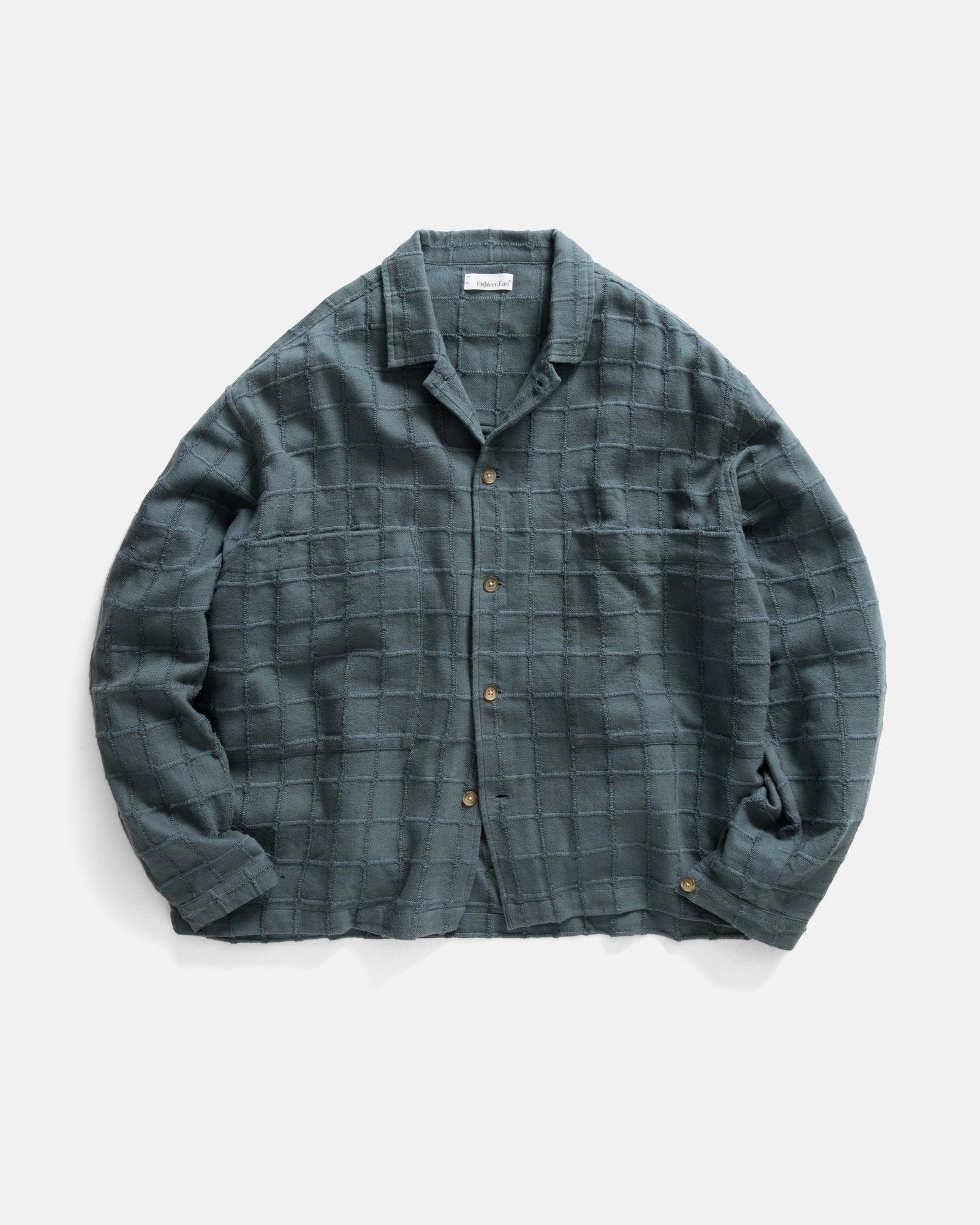 Sam Shirt Jacket Dark Magnified Ripstop Handwoven Cotton