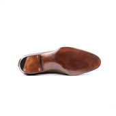 Plain Tassel Loafers In Green Crust Calf Leather