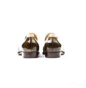 Plain Tassel Loafers In Green Crust Calf Leather