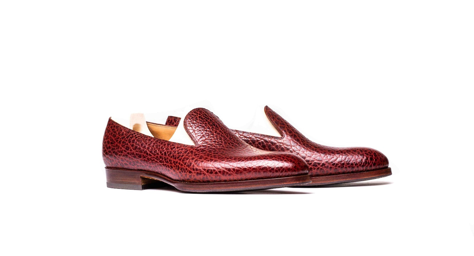 Plain Loafer In Chestnut Bison Leather