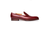 Plain Loafer In Chestnut Bison Leather