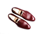 Plain Loafer In Chestnut Bison Leather