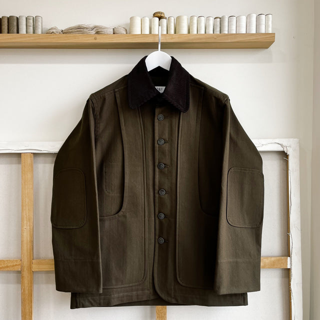 Olive Drab Cotton Herringbone Twill Field Jacket