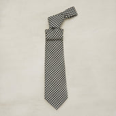 Woollen Houndstooth Tie In And White