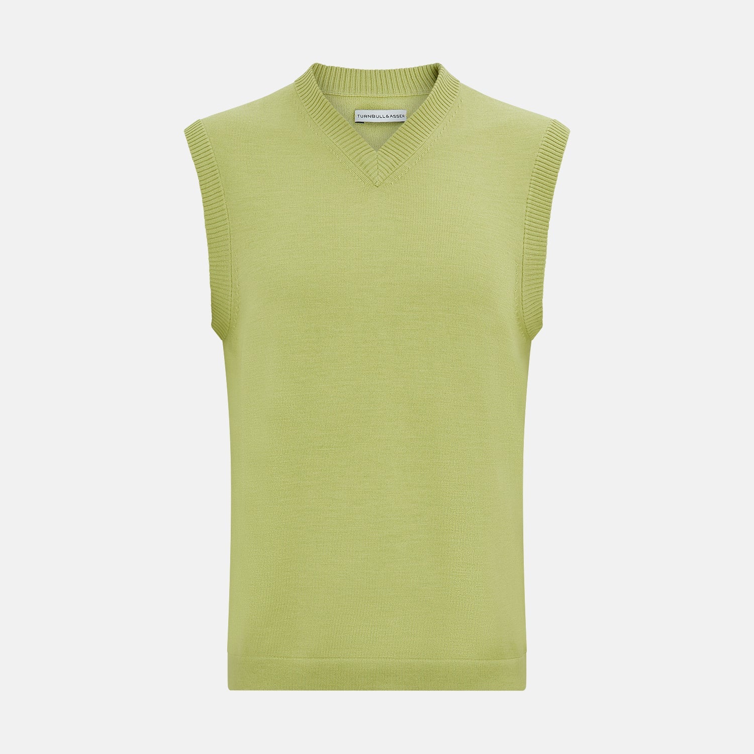 Melon Green Fine Merino V Neck Vest