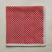 Cotton Pocket Square With Mini-Check In Red