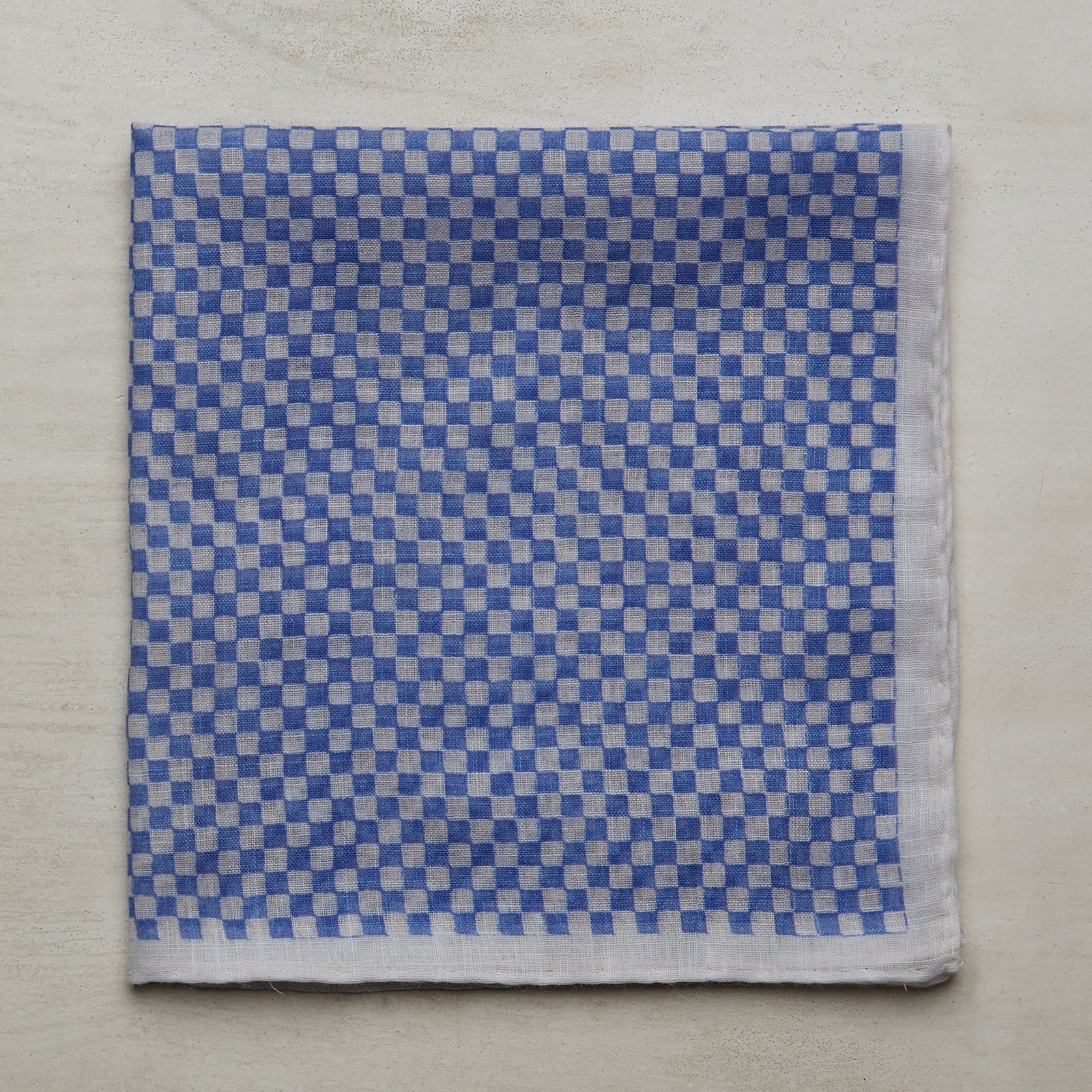 Cotton Pocket Square With Mini Check In