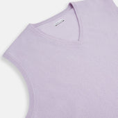 Lilac Cashmere V Neck Vest