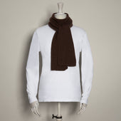 Ribbed Cashmere Scarf In Dark Brown