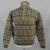 53G Fairisle Henley Sweater - 100% Rennie Shetland