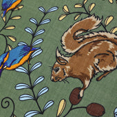Animal Motif Wool Silk Pocket Square Army 40x40cm