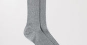 Light Grey Ribbed Cotton Sock | Men's Italian | Asket