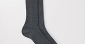 Charcoal Melange Ribbed Cotton Sock | Men's Italian | Asket