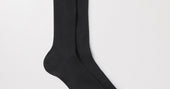 Black Ribbed Cotton Sock | Men's Italian | Asket