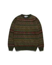 ALL OVER FAIRISLE CREW SWEATER / PINESHADOW