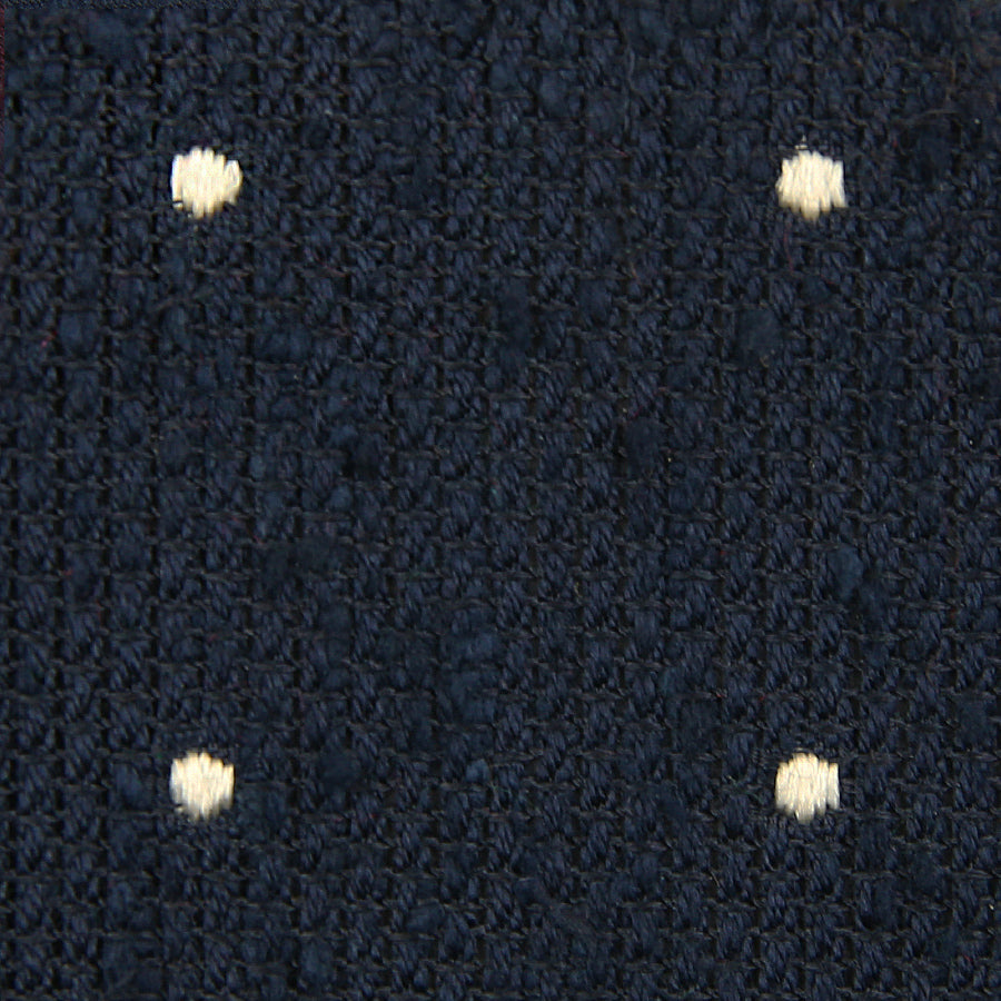 Dotted Shantung Grenadine Bespoke Tie Navy