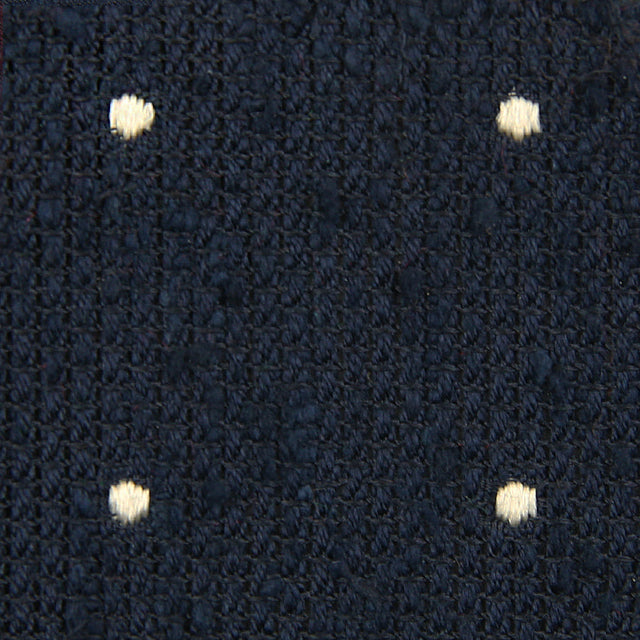 Dotted Shantung Grenadine Bespoke Tie - Navy / White