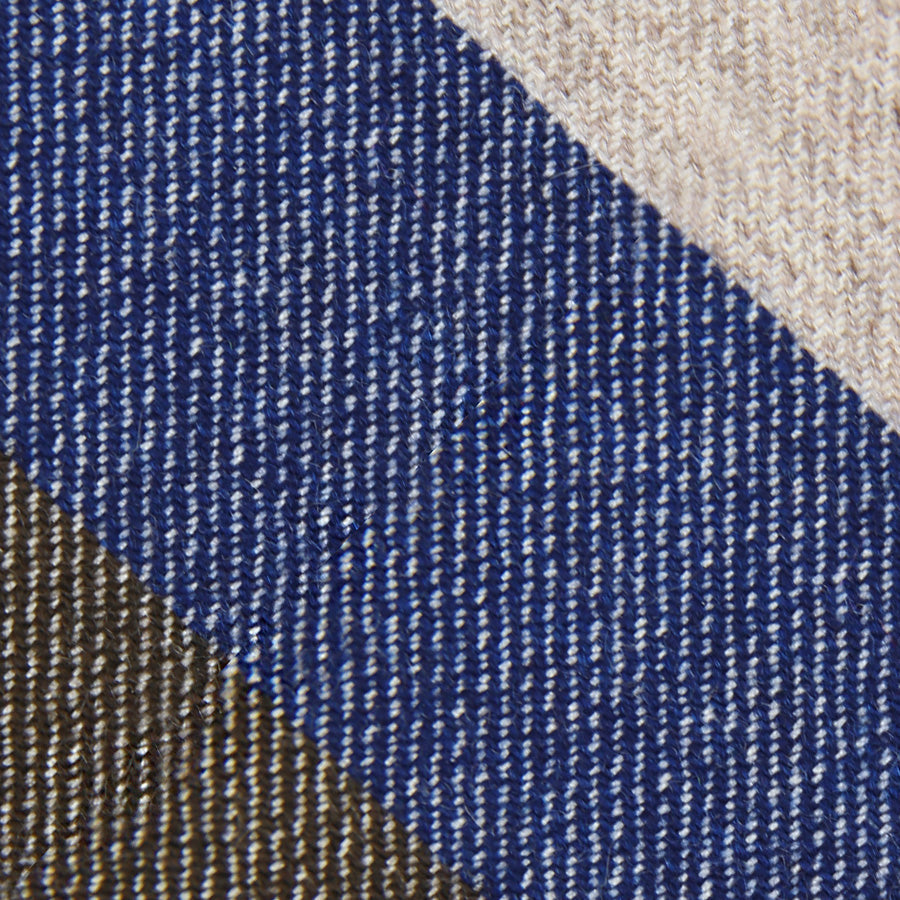 Triple Stripe Pure Cashmere Bespoke Tie Beige