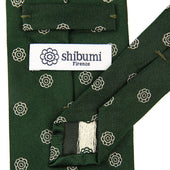 Shibumi Flower Jacquard Silk Tie Hand Rolled