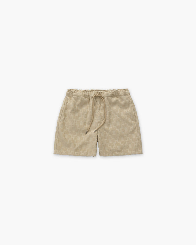 Beige Machu Terry Shorts
