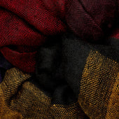 Cashmere Scarf With Wide Stripes In And Navy