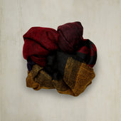 Cashmere Scarf With Wide Stripes In Wine And Navy