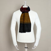Cashmere Scarf With Wide Stripes In And Navy
