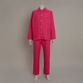 Linen Pyjamas In Fuchsia