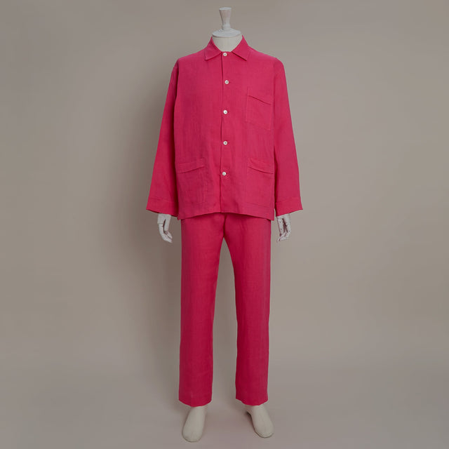 Linen Pyjamas In Fuchsia