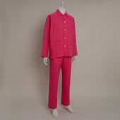 Linen Pyjamas In Fuchsia