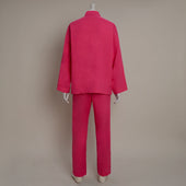 Linen Pyjamas In Fuchsia