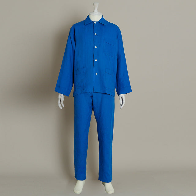 Linen Pyjamas In China Blue
