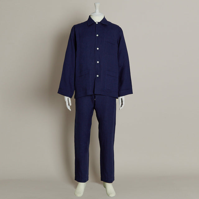 Linen Pyjamas In Navy